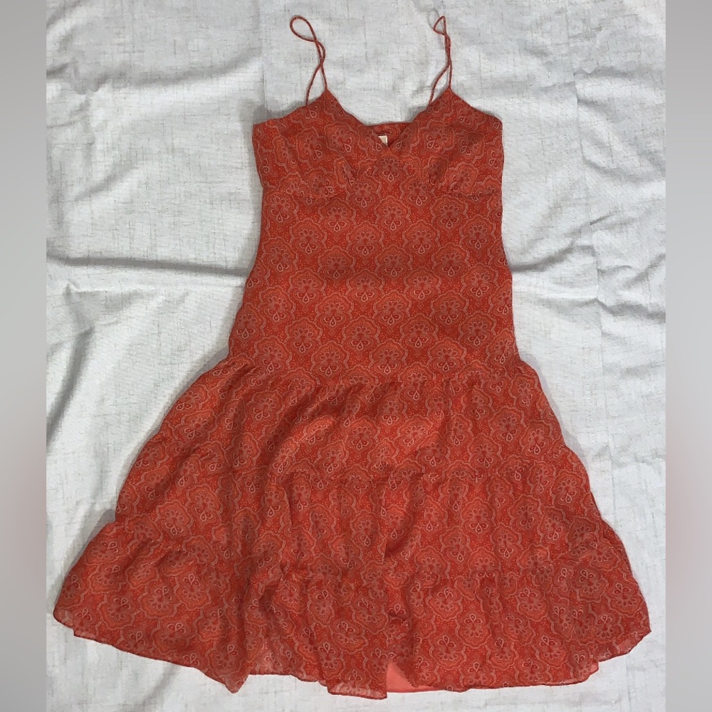 Michael Kors size 4 Coral Paisley type Boho Camisole Dress